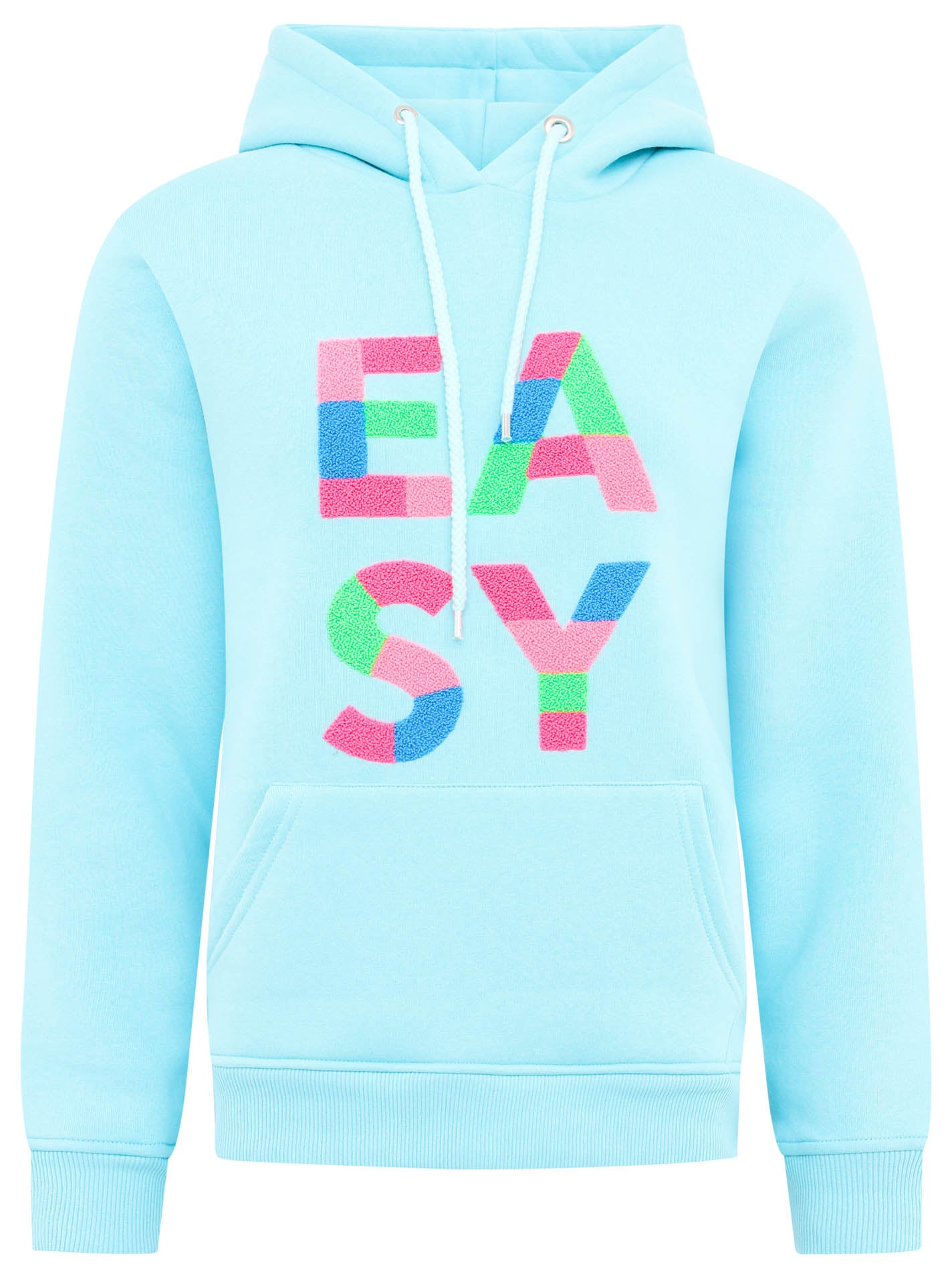 Zwillingsherz - Hoodie "Easy" mit hochwertigem Frottee Print - Hellblau