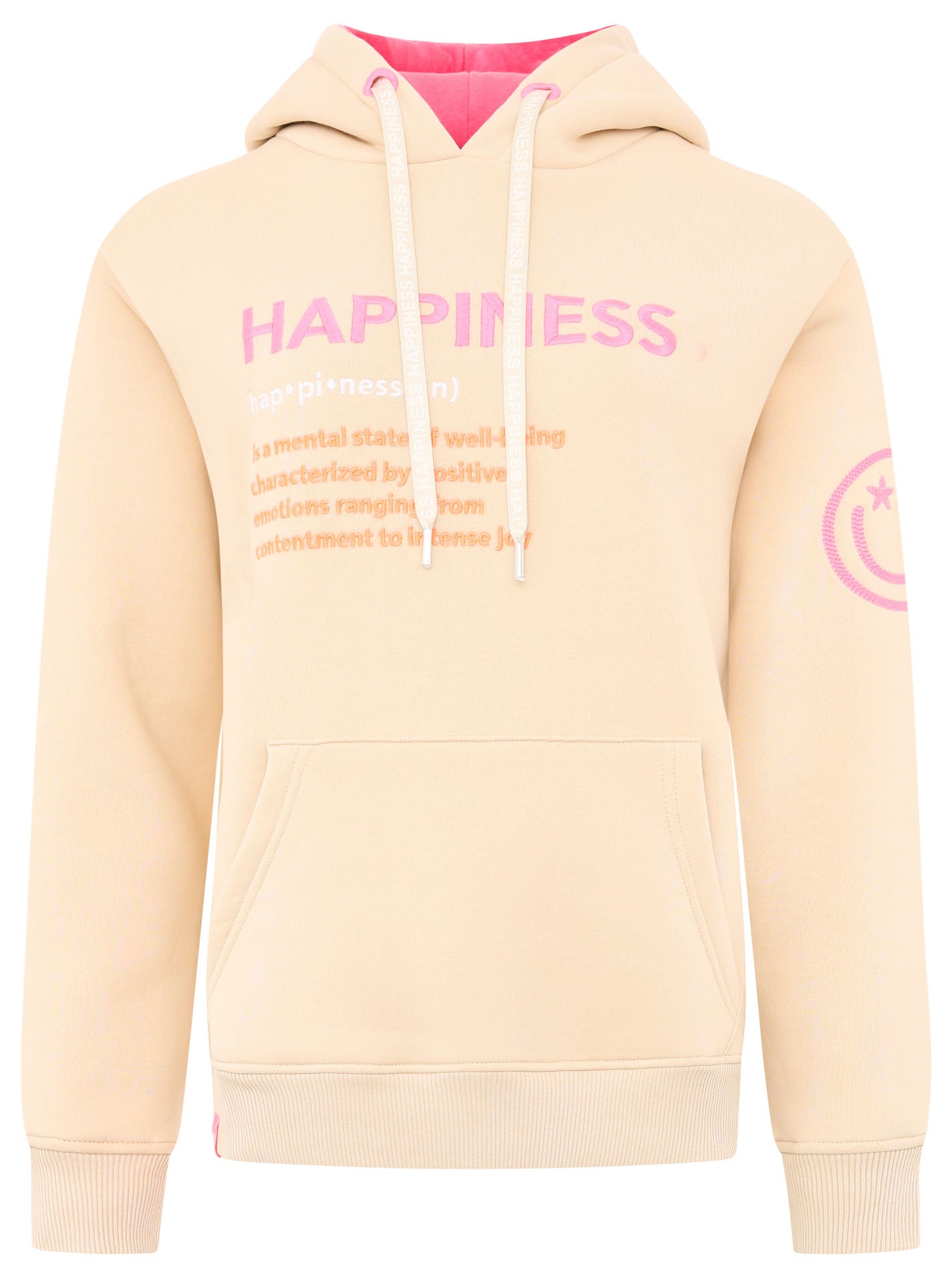 Zwillingsherz - Hoodie "Happiness Happy Smile" - Beige (Neu)