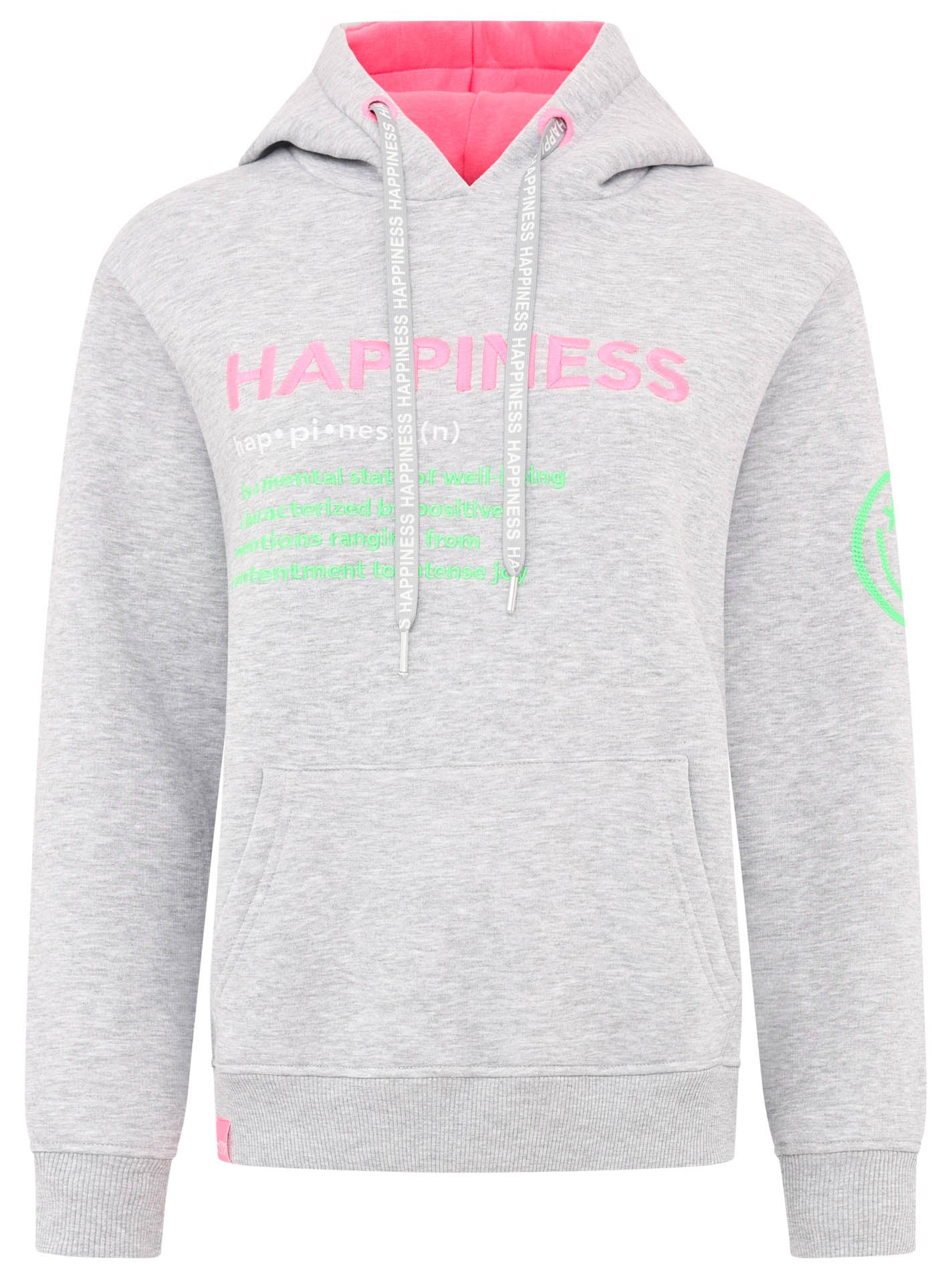 Zwillingsherz - Hoodie "Happiness Happy Smile" - Grau (Neu)