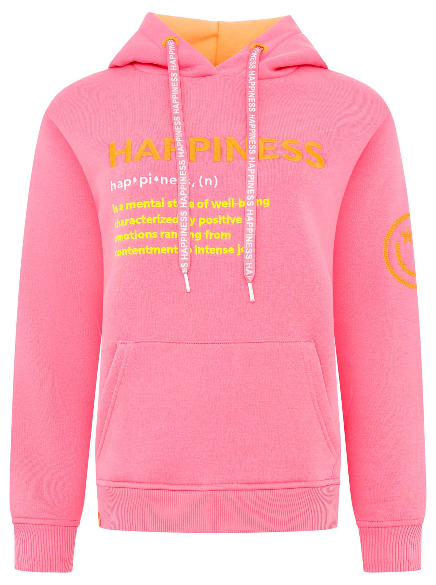 Zwillingsherz - Hoodie "Happiness Happy Smile" - Neonpink (Neu)