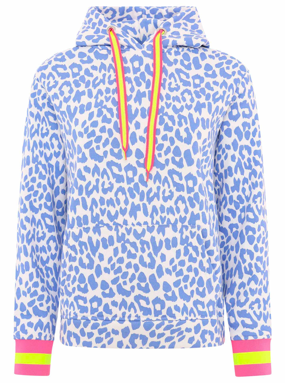 Zwillingsherz - Hoodie/Sweatshirt "Leopard Neon" - Blau/Weiß