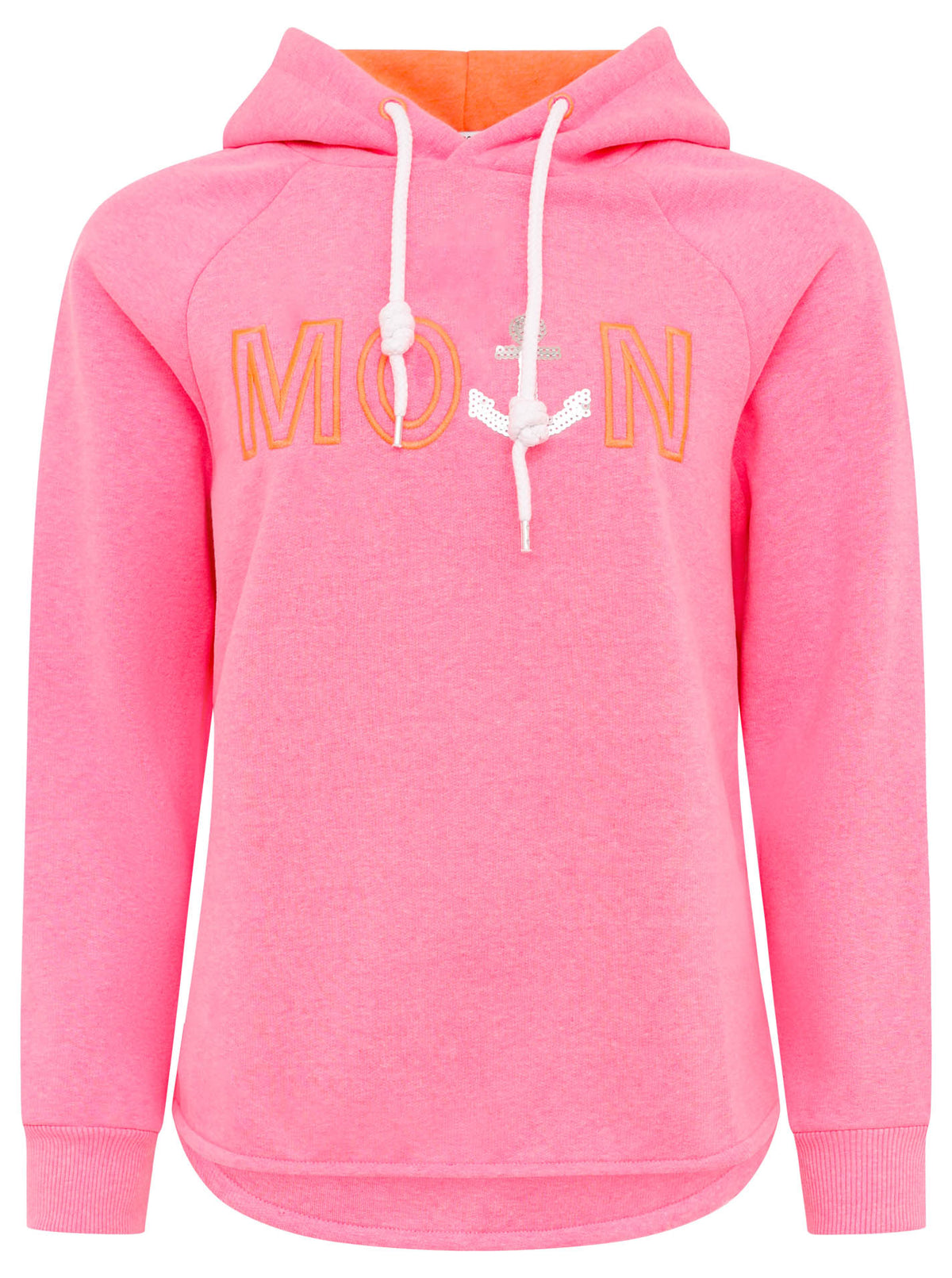 Zwillingsherz - Moin Hoodie/Sweatshirt mit Pailletten - Neonpink