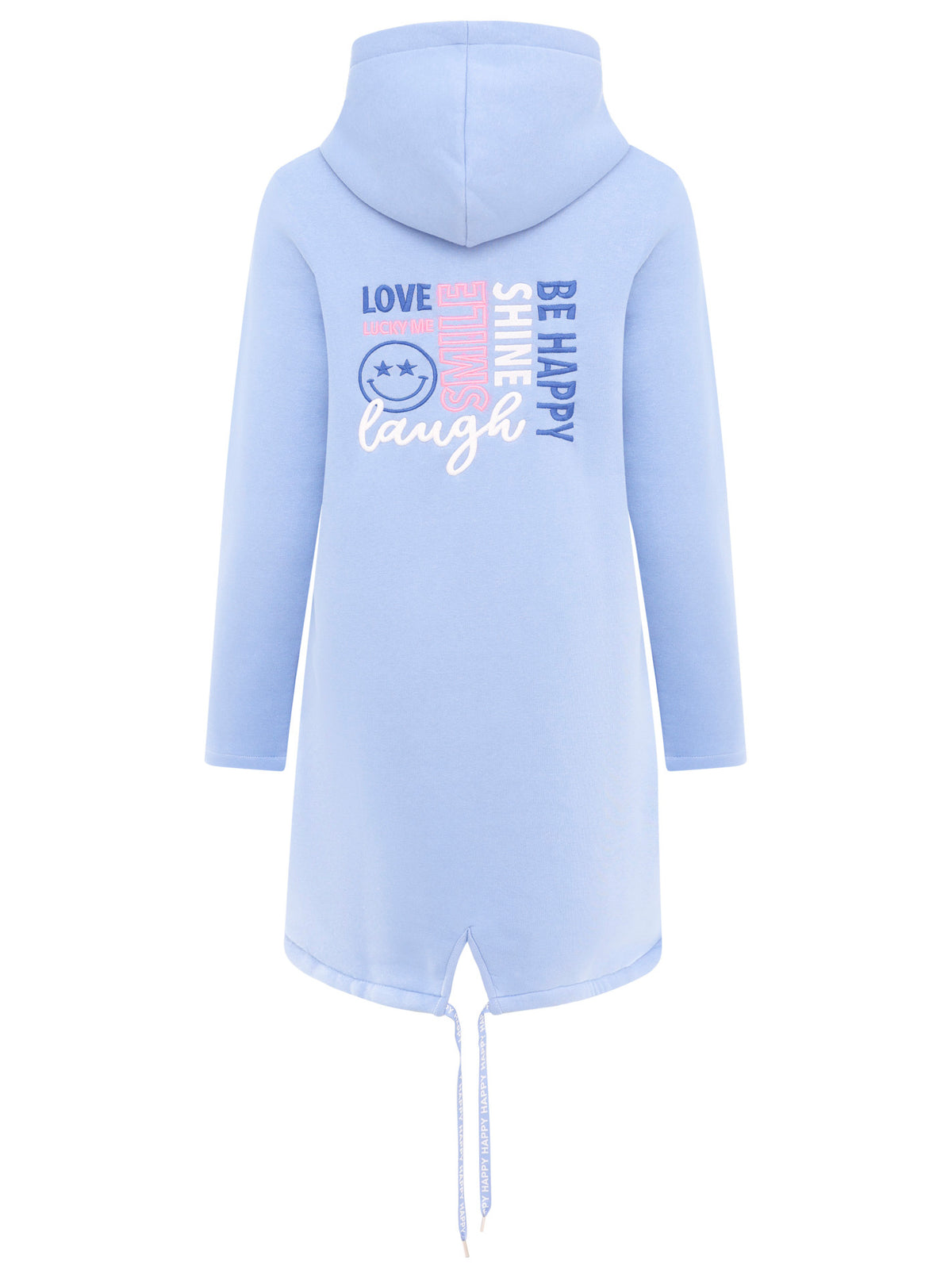 Zwillingsherz - Hoodiemantel "Be Happy and shine" - Blau