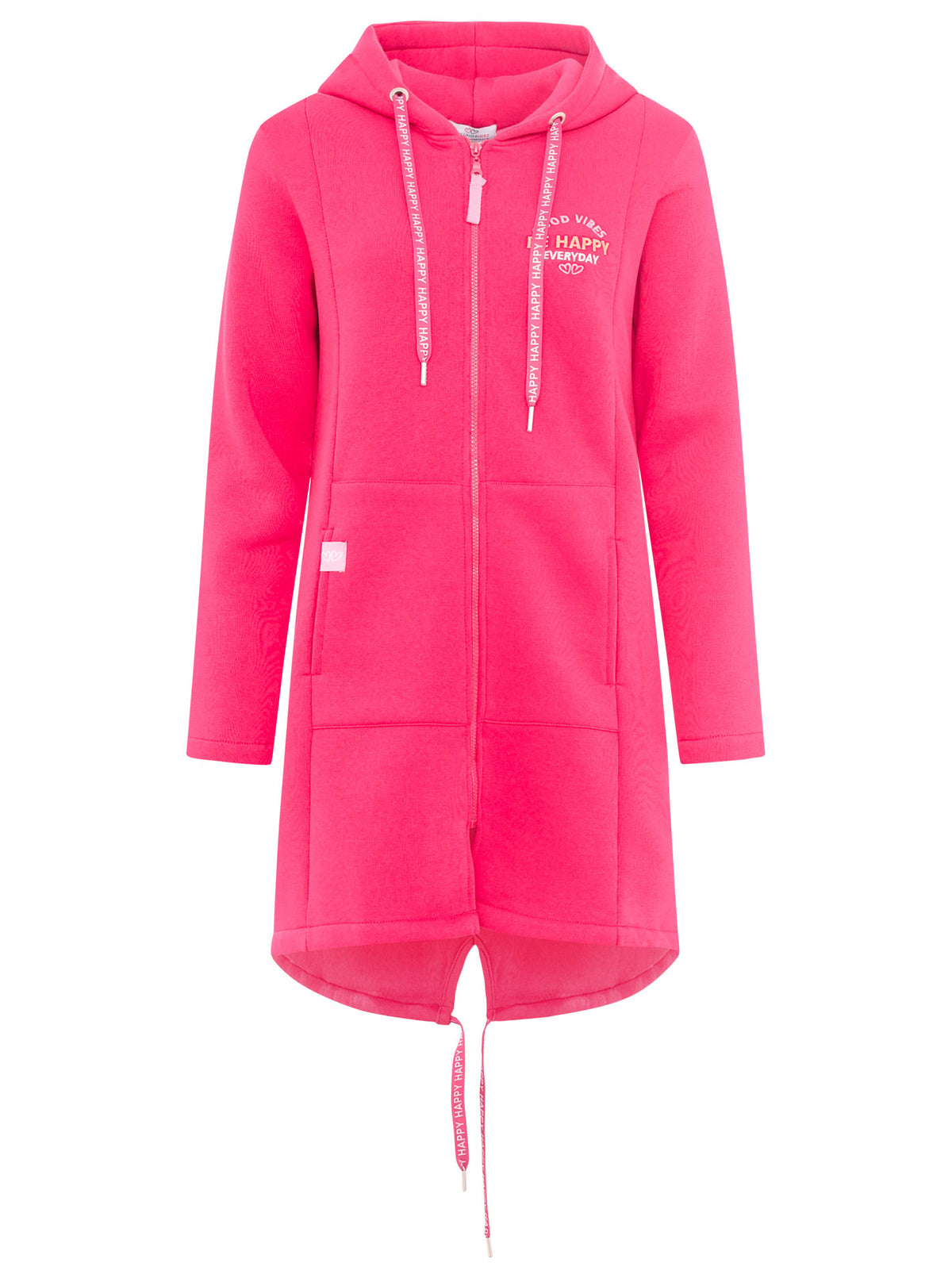 Zwillingsherz - Hoodiemantel "Be Happy and shine" - Pink