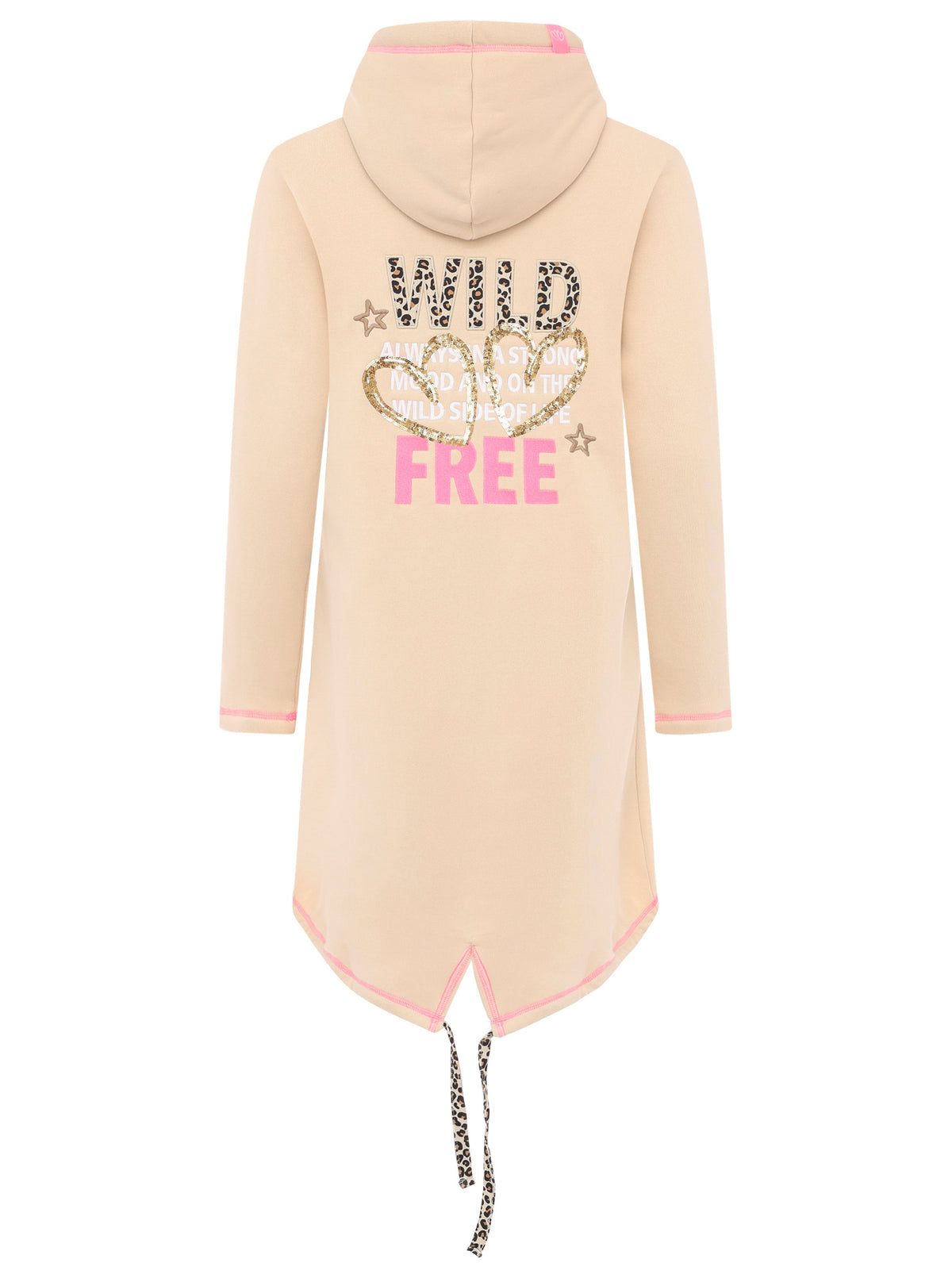 Zwillingsherz - Hoodiemantel "Leo Wild & Free" - Beige