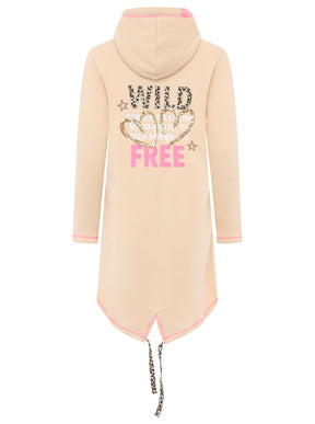 Zwillingsherz - Hoodiemantel "Leo Wild & Free" - Beige