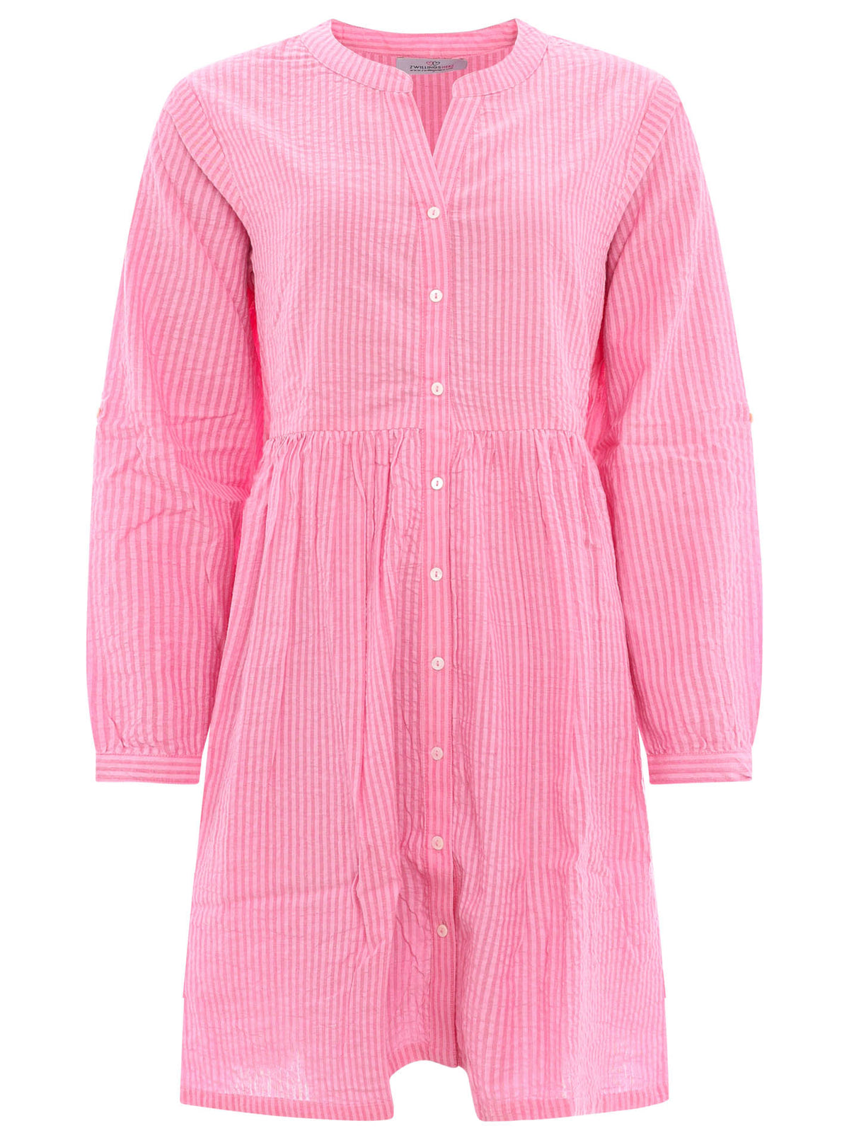 Zwillingsherz - Baumwoll Kleid / Tunika (Streifen) - Pink/Rosa