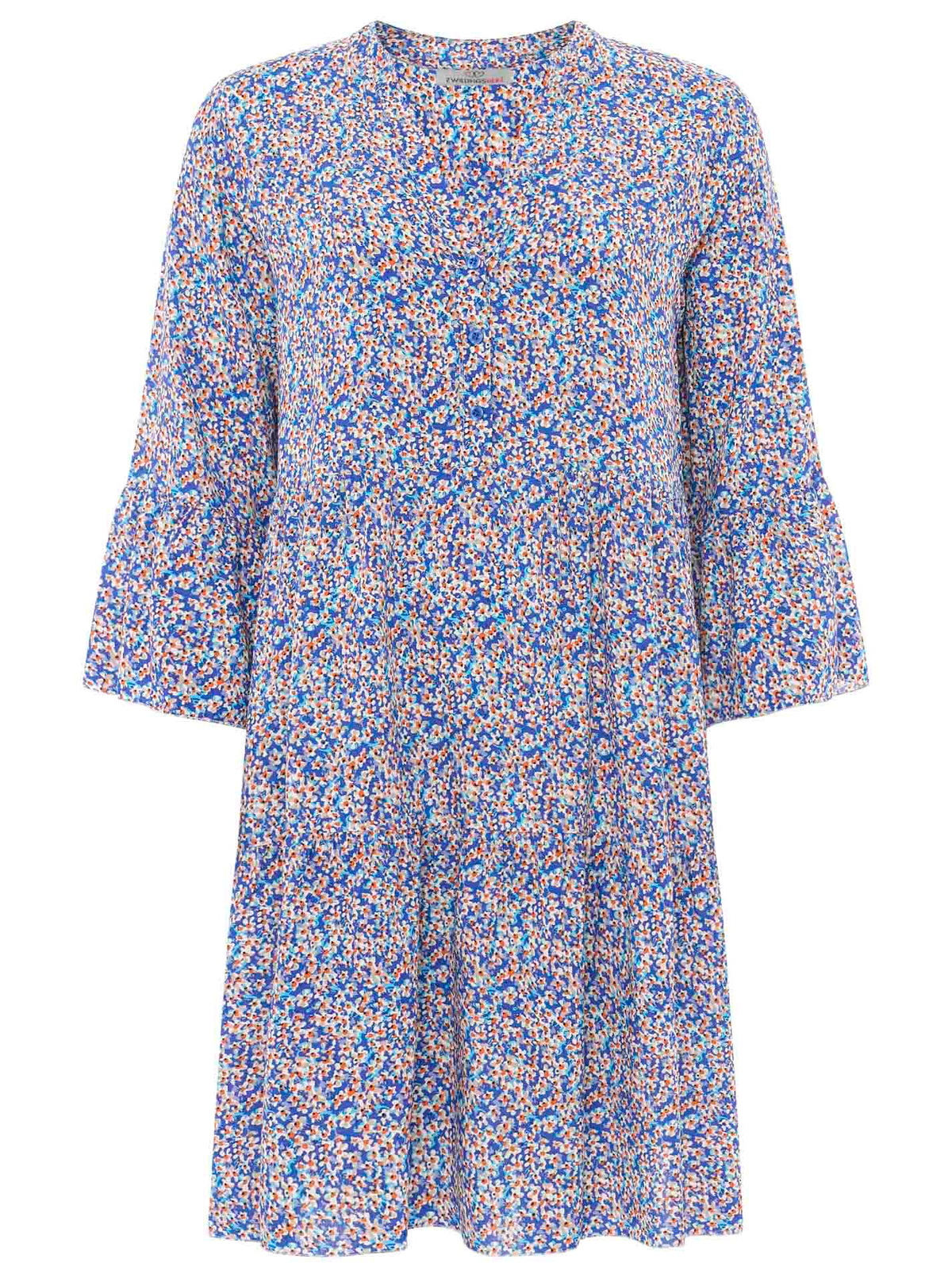 Zwillingsherz - Kleid/Tunika mit kleinen Blütenmuster - Blau