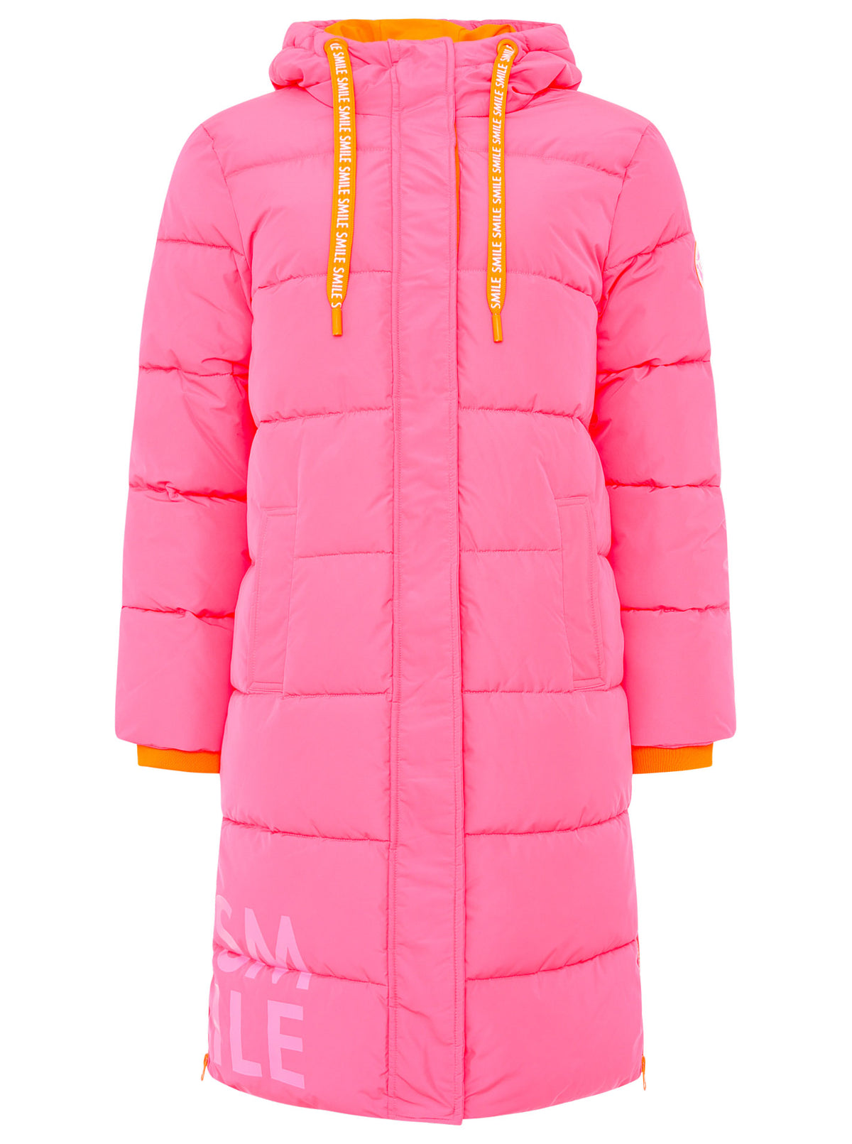 Zwillingsherz - Steppmantel / Steppjacke Smile" - Neonpink