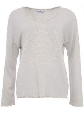 Zwillingsherz -  Sweatshirt "Positive Mind" - Beige