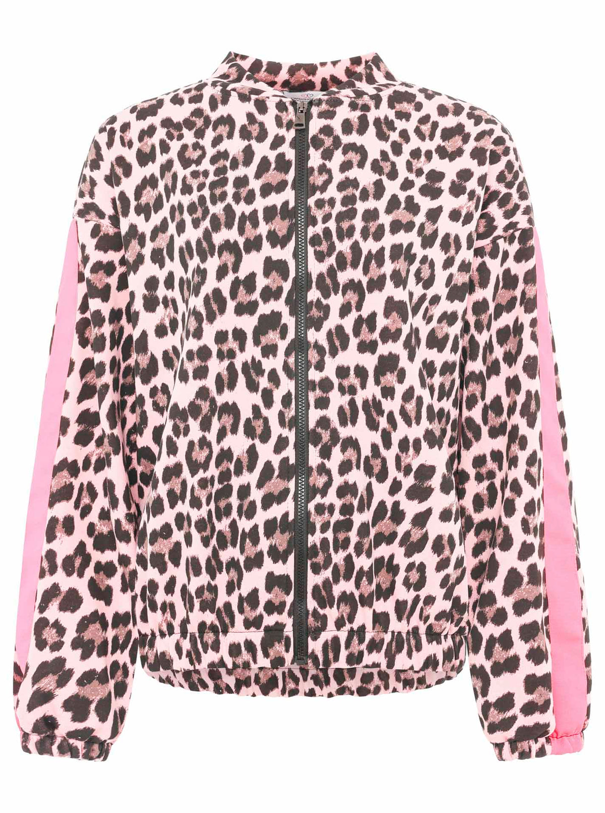 Zwillingsherz Sweatjacke Zipper Leo/Leopard Beige/Pink