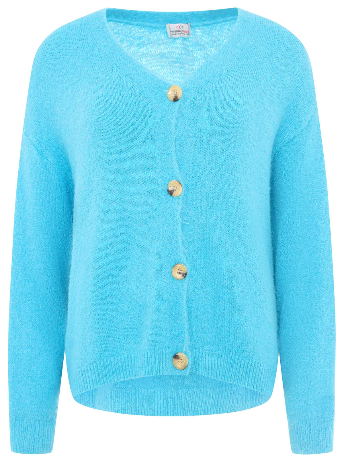 Zwillingsherz - Weicher Alpaka Cardigan - Blau