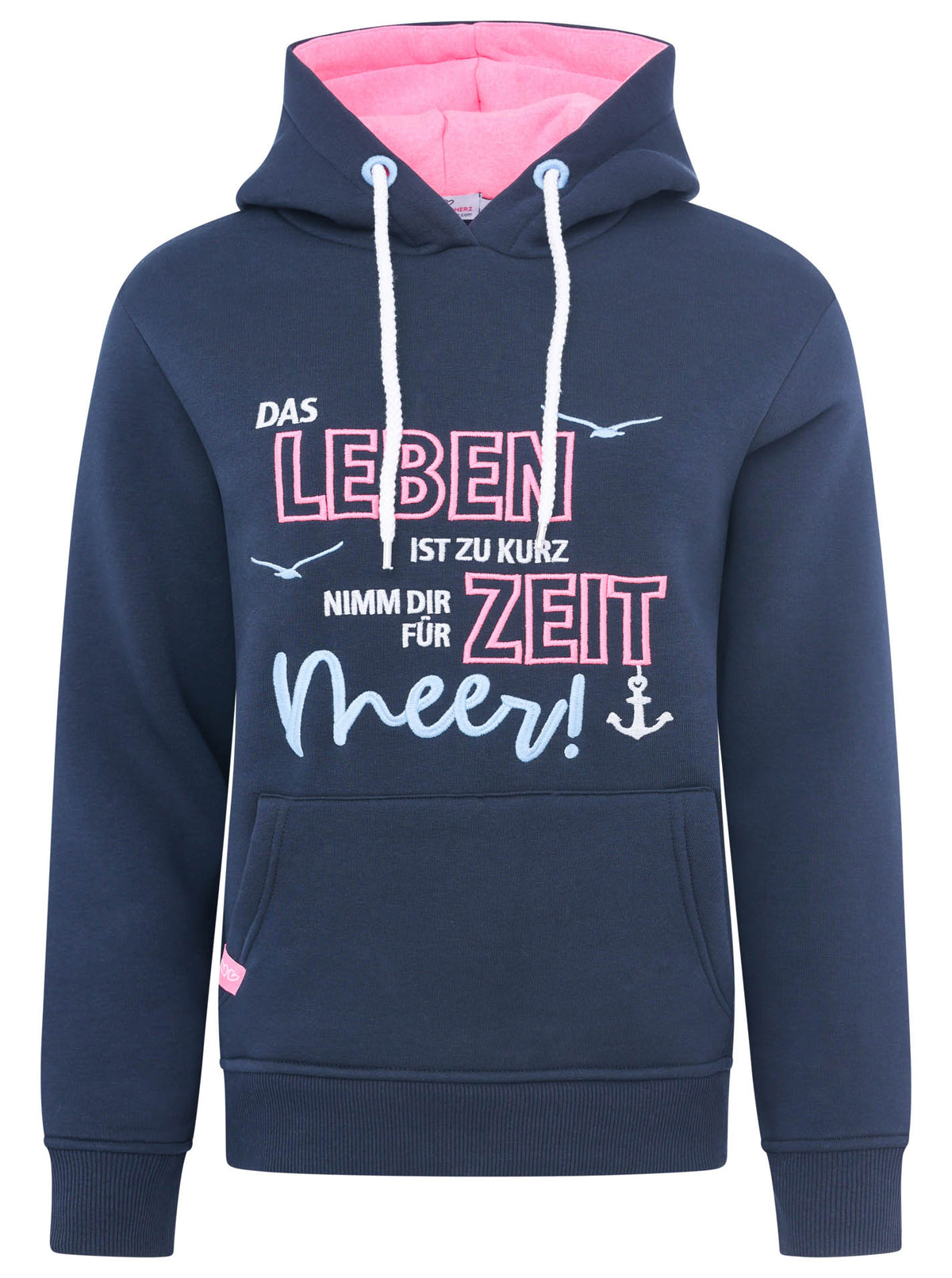 Zwillingsherz - Hoodie "Das Leben ist zu kurz" - Dunkelblau