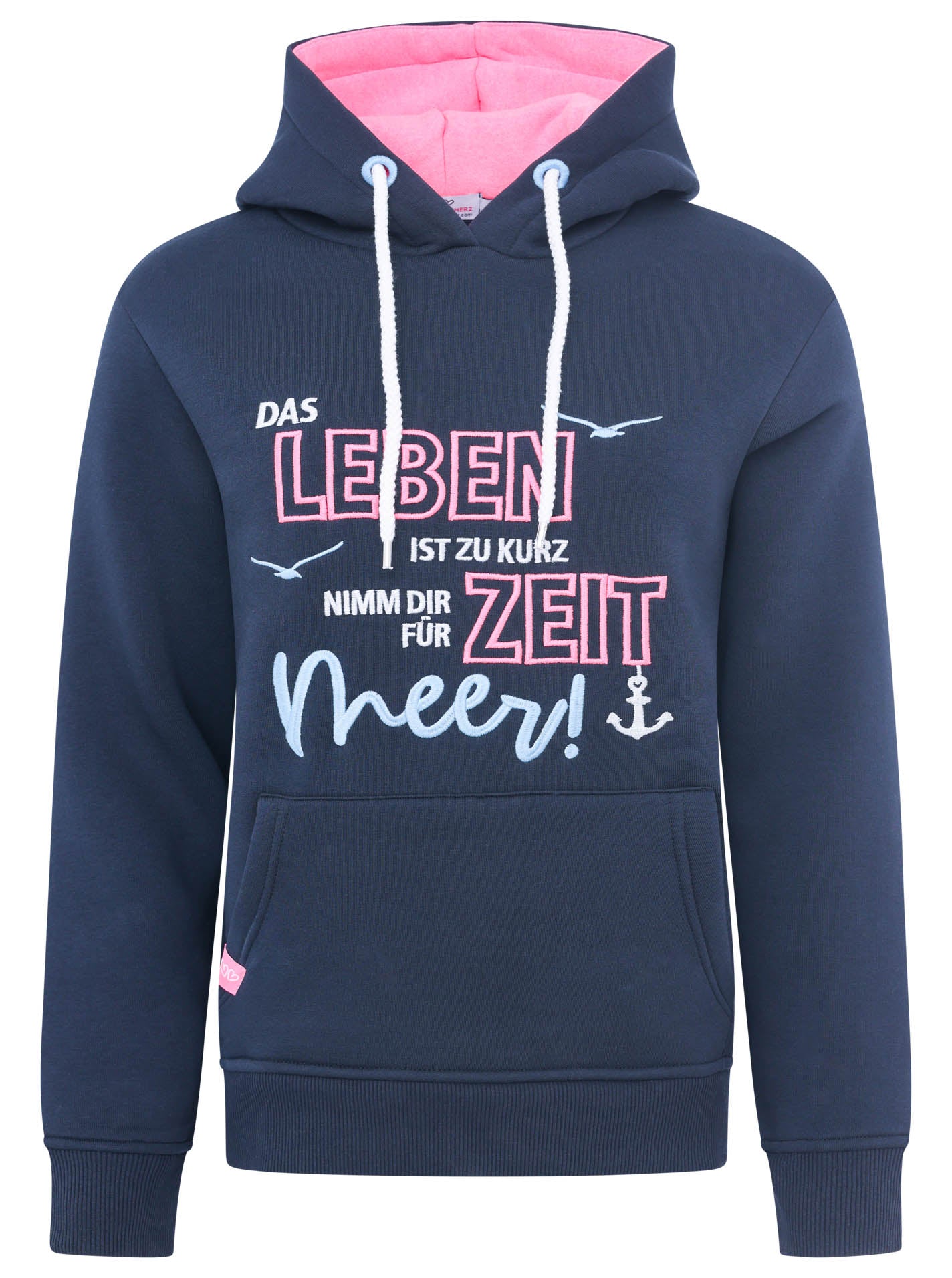 Zwillingsherz - Hoodie "Das Leben ist zu kurz" - Dunkelblau