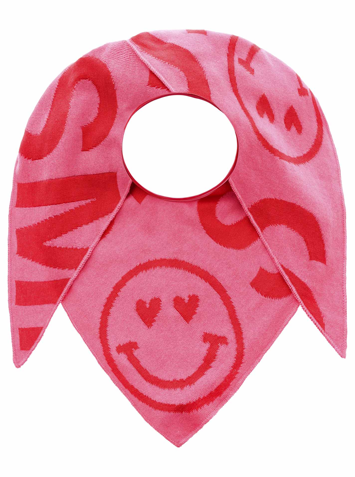 Zwillingsherz - Dreieckstuch/Schal "Happy Smile" Baumwolle - Pink/Rot