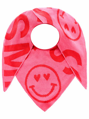 Zwillingsherz - Dreieckstuch/Schal "Happy Smile" Baumwolle - Pink/Rot