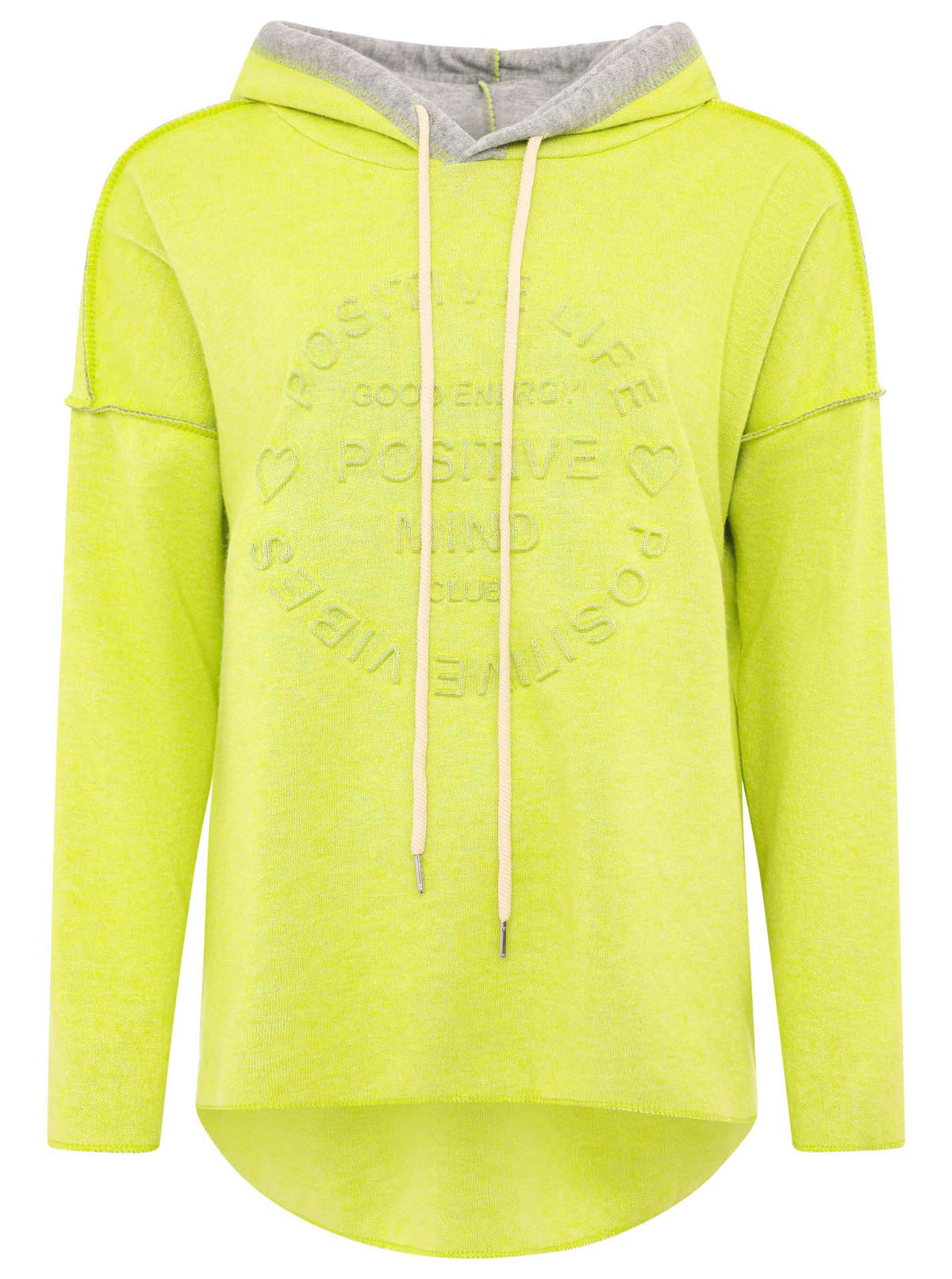 Zwillingsherz - Made in Italy Hoodie "Positive Mind" - Lime