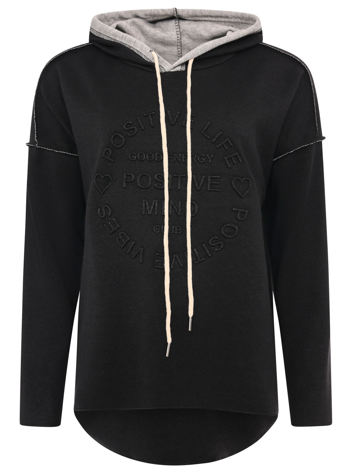 Zwillingsherz - Made in Italy Hoodie "Positive Mind" - Schwarz