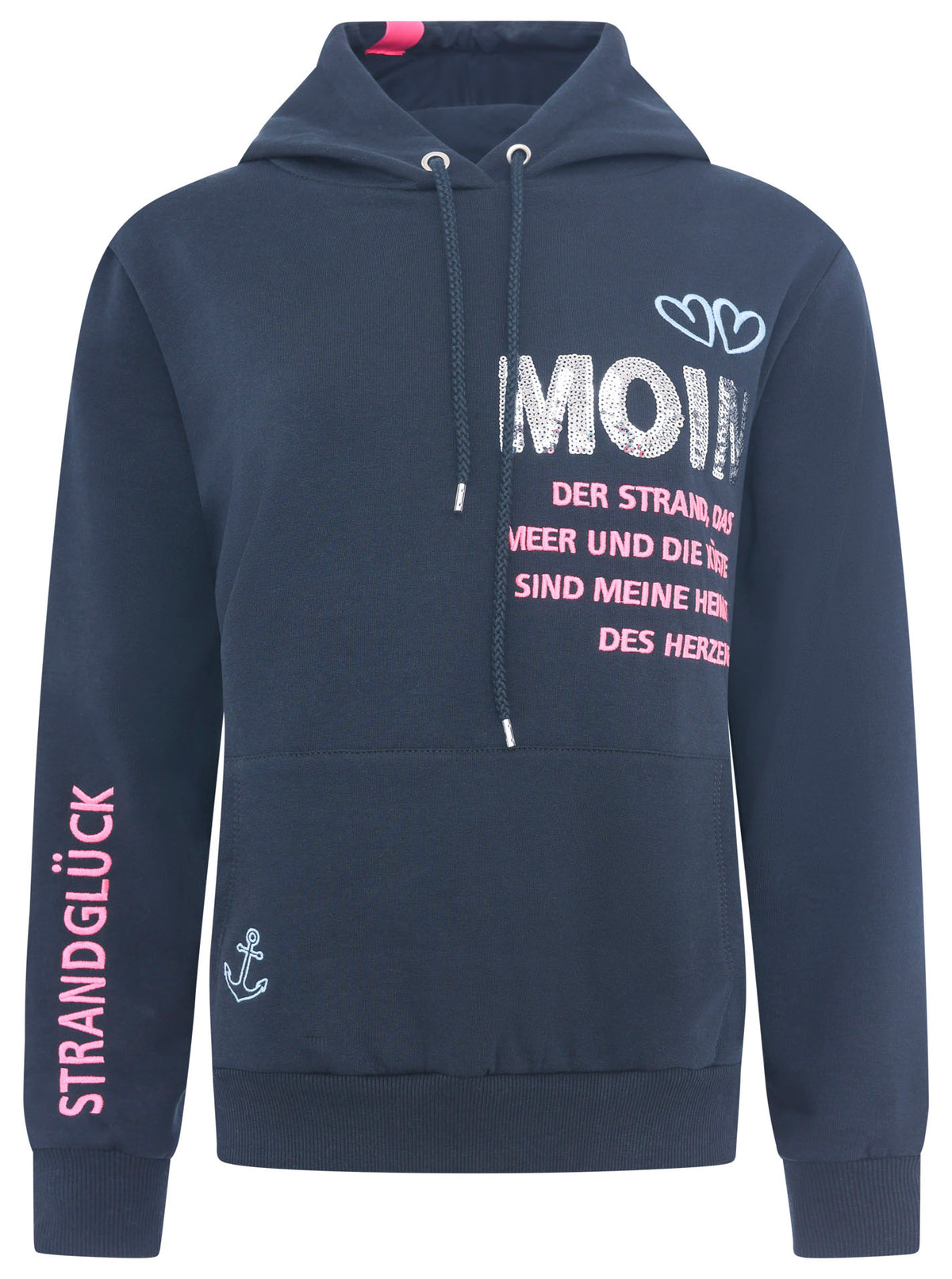 Zwillingsherz - Moin Hoodie/Sweatshirt Pailletten - Dunkelblau