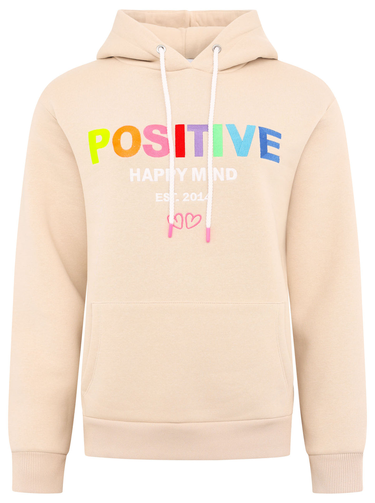 Zwillingsherz - Hoodie "Positive Happy Mind" - Beige (Neu)