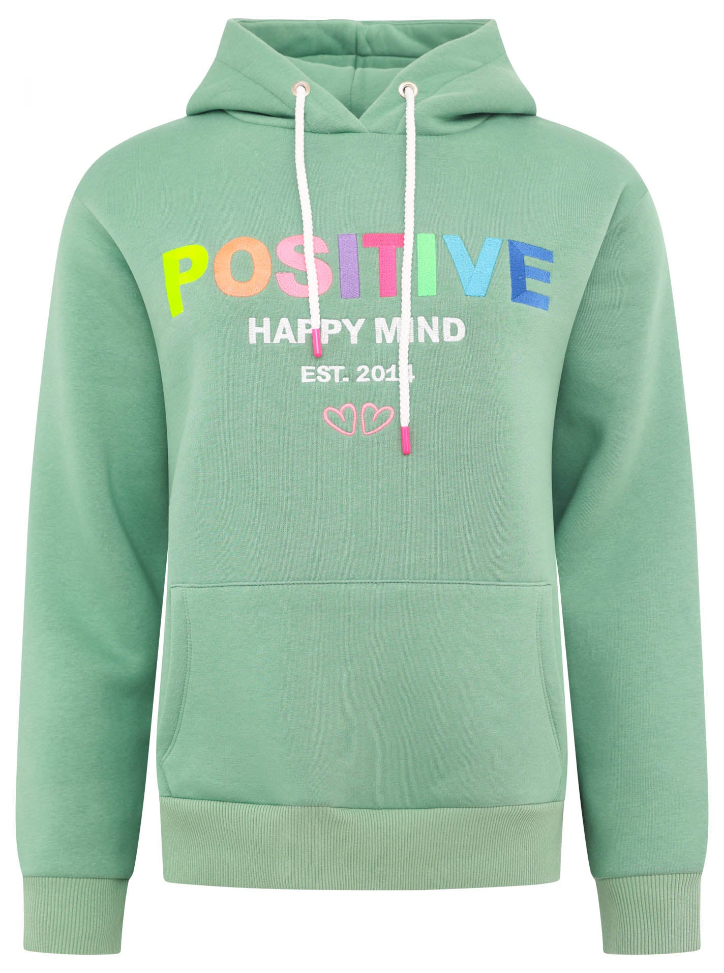 Zwillingsherz - Hoodie "Positive Happy Mind" - Salbei (Neu)