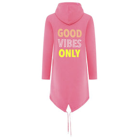 Zwillingsherz Hoodiemantel Good Vibes Only Be Happy Neon Pink