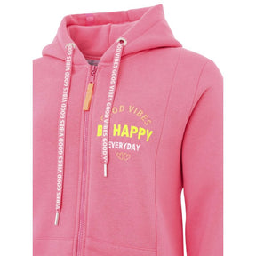 Zwillingsherz Hoodiemantel Good Vibes Only Be Happy Neonpink