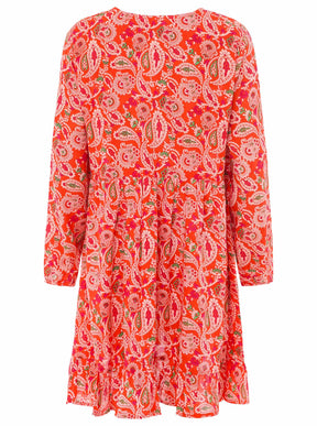 Zwillingsherz - Kleid/Tunika Paisley Design - Orange/Pink