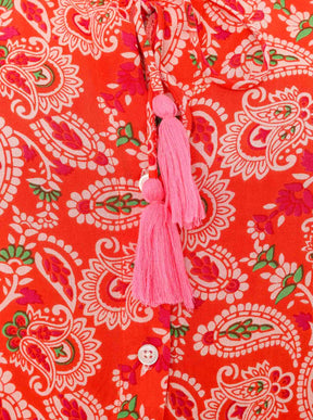 Zwillingsherz - Kleid/Tunika Paisley Design - Orange/Pink