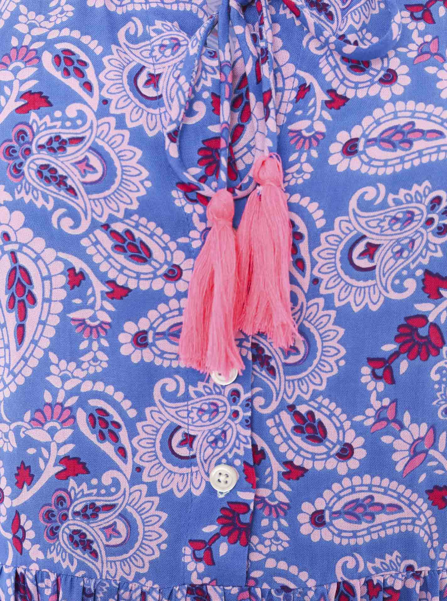 Zwillingsherz - Kleid/Tunika Paisley Design - Blau/Pink