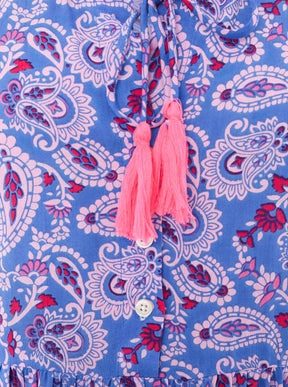 Zwillingsherz - Kleid/Tunika Paisley Design - Blau/Pink