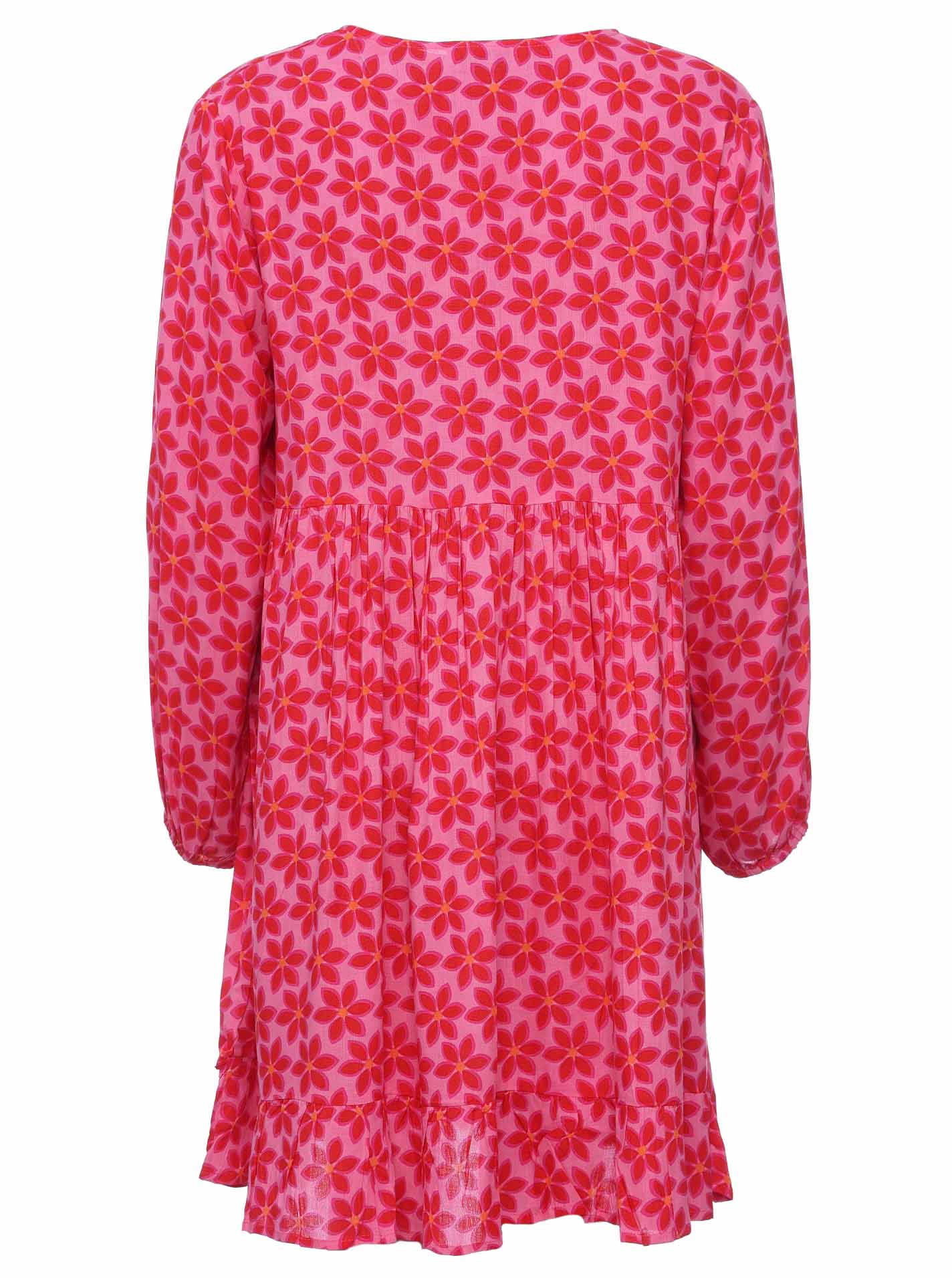 Zwillingsherz - Kleid/Tunika Sabrina Blumen Design - Pink/Rot/Orange