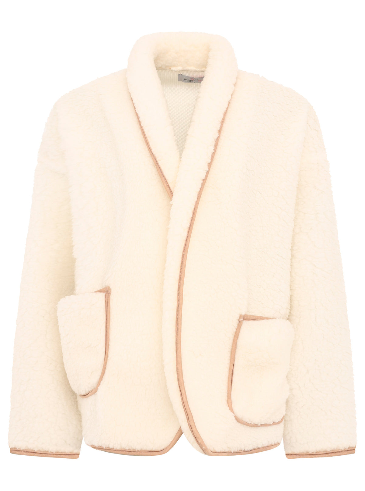 Zwillingsherz Teddy Plüsch Cardigan - Creme