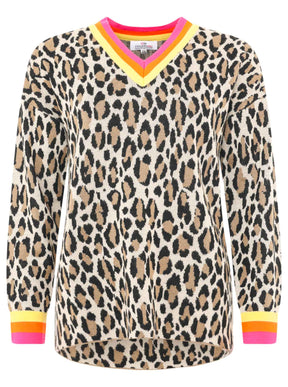 Zwillingsherz -  Pullover Leo/Leopard - Beige/Pink