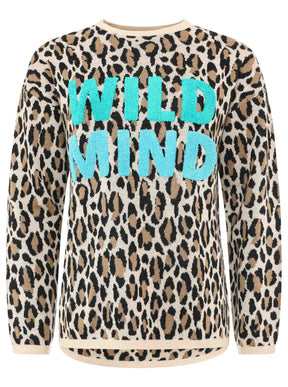 Zwillingsherz - Sweatshirt/Pullover Leo "Wild Mind" - Beige/Blau