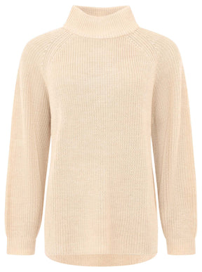 Zwillingsherz Pullover Rollkragen - Beige