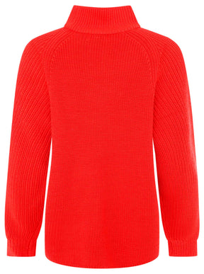 Zwillingsherz Pullover Rollkragen -  Rot