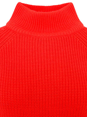 Zwillingsherz Pullover Rollkragen -  Rot