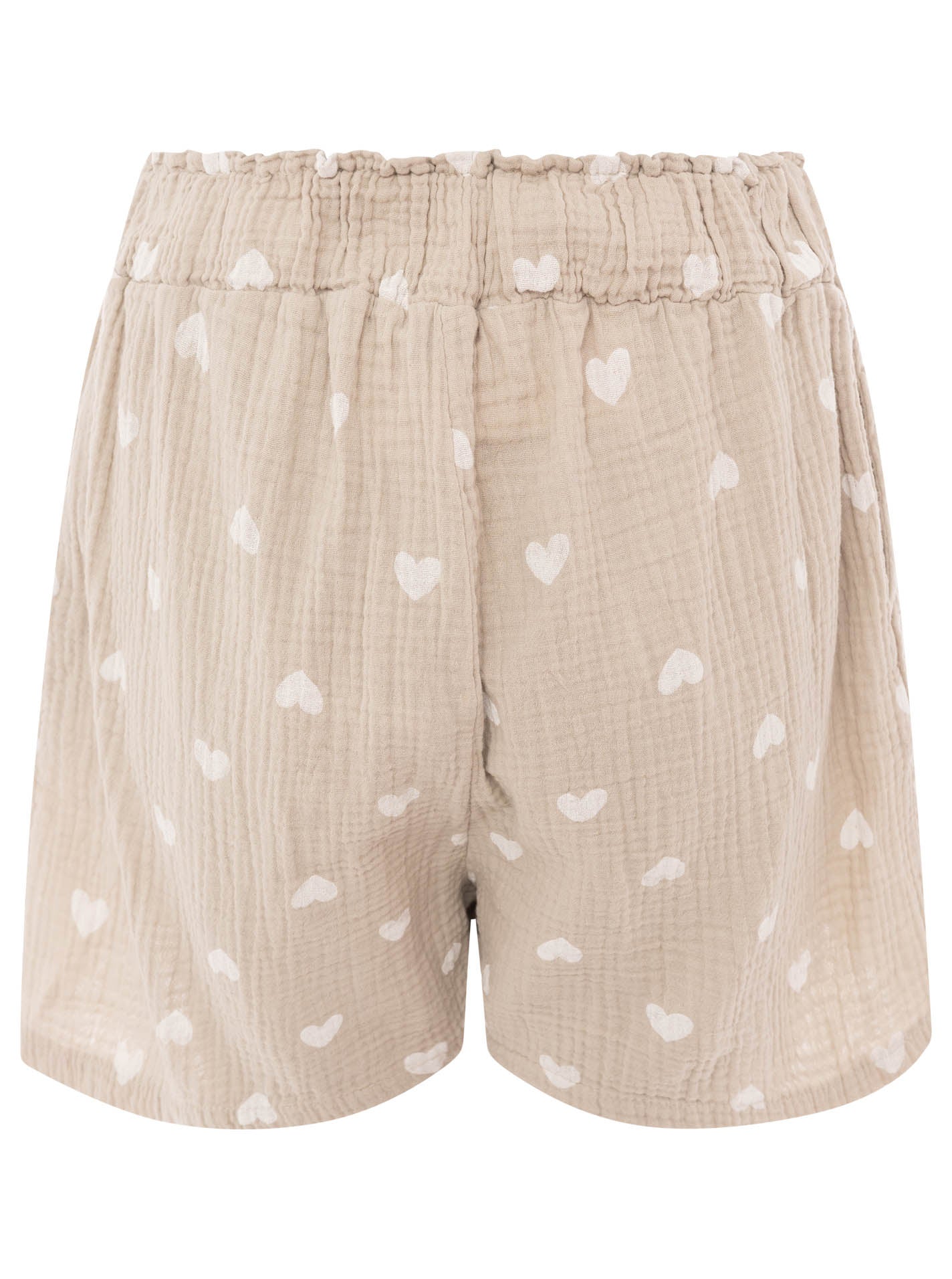 Zwillingsherz - Musselin Shorts - Beige/Weiß