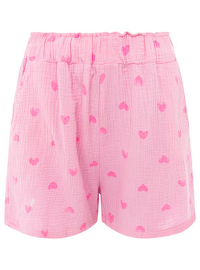 Zwillingsherz - Musselin Shorts - Herz Pink/Rosa