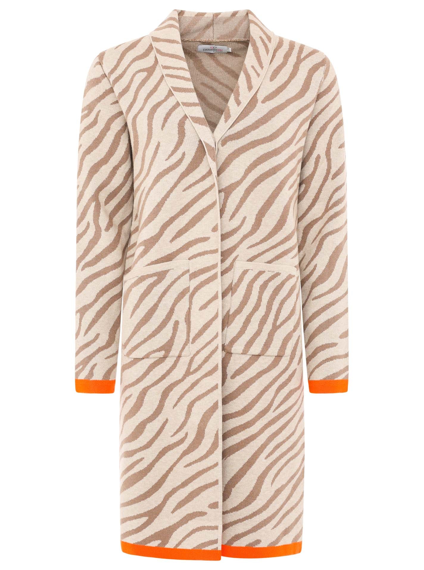 Zwillingsherz Strickjacke Zebra - Beige/Orange