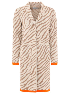 Zwillingsherz Strickjacke Zebra - Beige/Orange