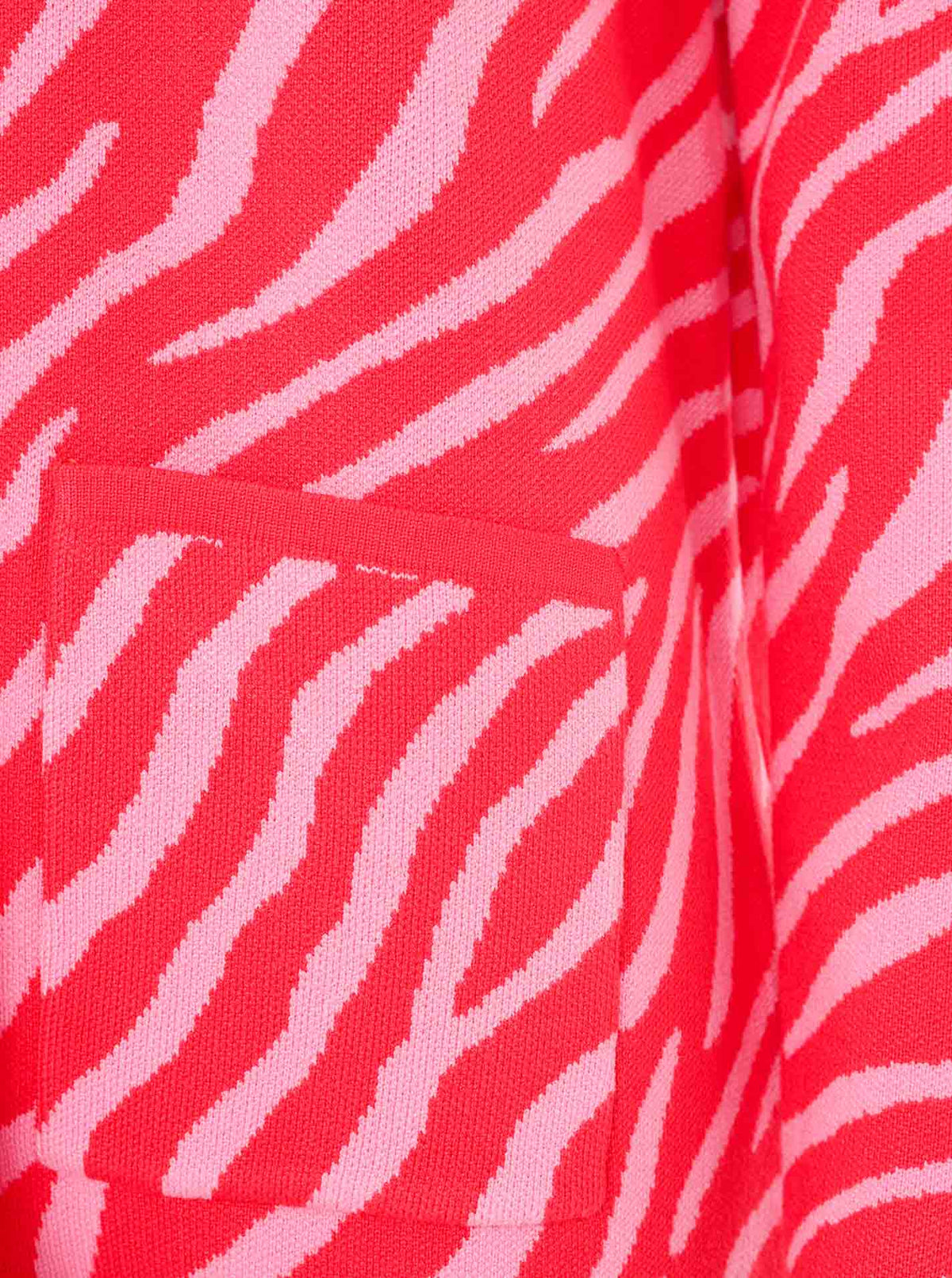 Zwillingsherz Strickjacke mit Kapuze Zebra - Rot/Pink