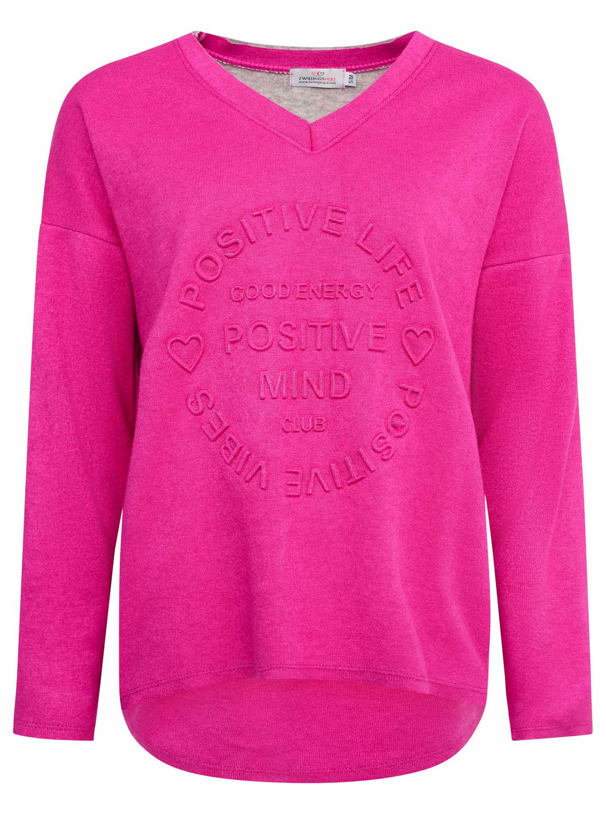 Zwillingsherz -  Sweatshirt "Positive Mind" - Beere (NEU)