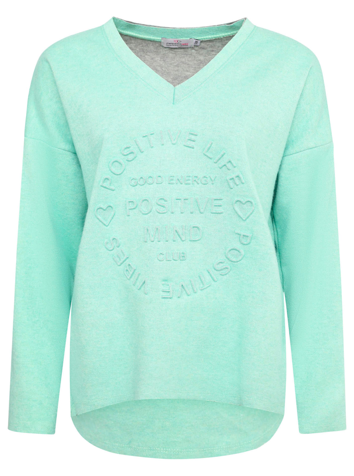 Zwillingsherz -  Sweatshirt "Positive Mind" - Mint