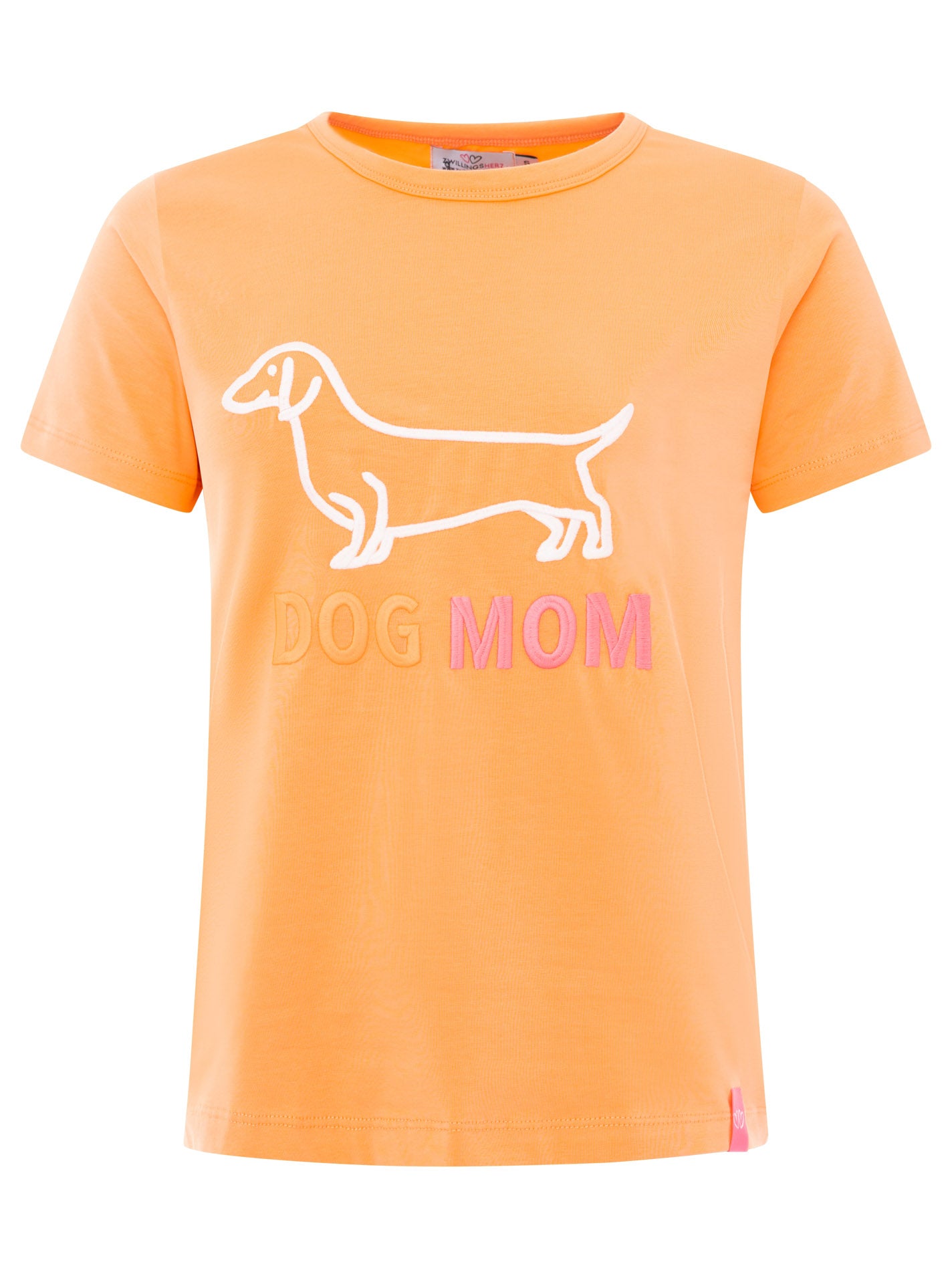 Zwillingsherz - T-Shirt "Dog Mom" - Koralle/Orange