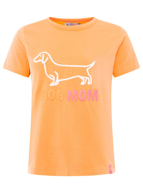 Zwillingsherz - T-Shirt "Dog Mom" - Koralle/Orange