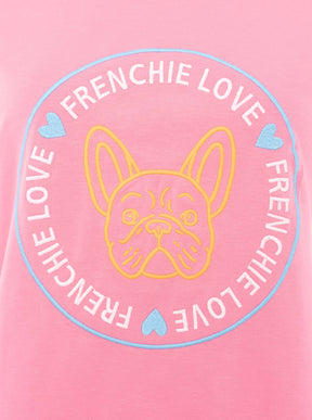 Zwillingsherz - T-Shirt "Frenchie Love" - Pink/Rosa