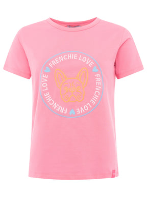 Zwillingsherz - T-Shirt "Frenchie Love" - Pink/Rosa