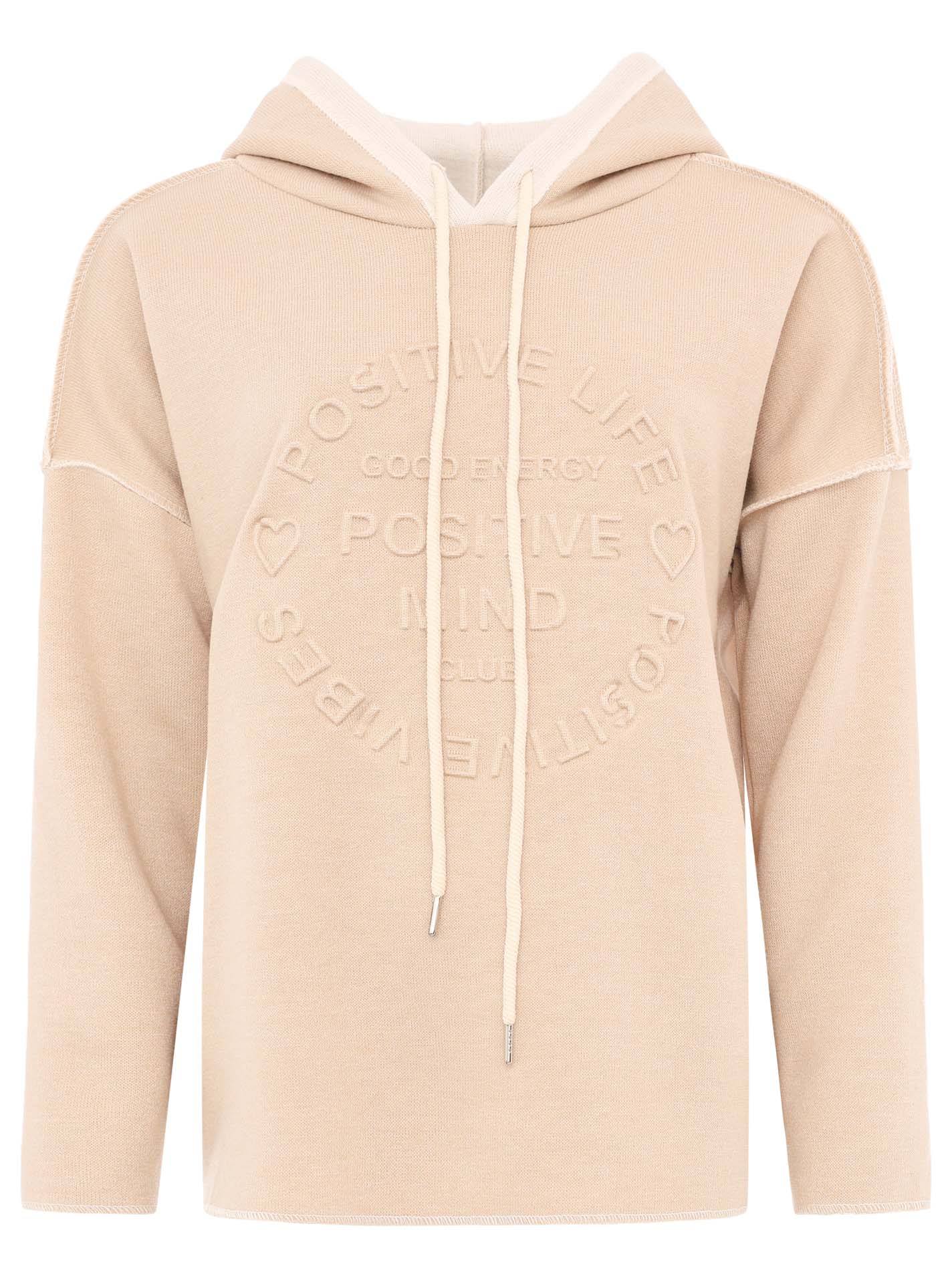 Zwillingsherz - Made in Italy Hoodie "Positive Mind" - Beige